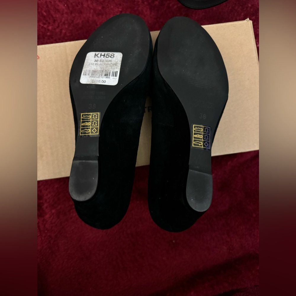 Genuine leather brand new black suede leatherwedge shoes - Picture 15 of 15